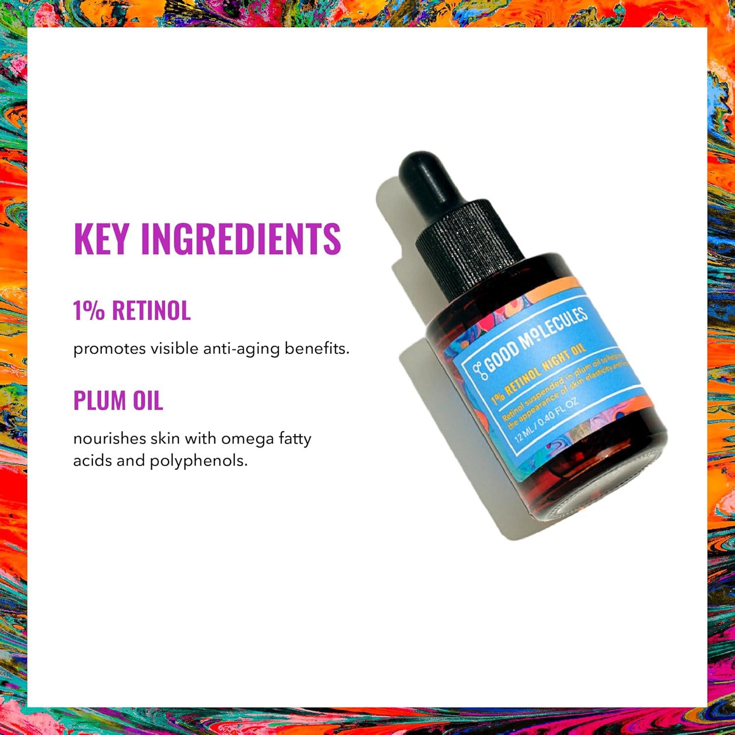 imageGood Molecules 1 Retinol Night Oil Retinol and Rosehip Face Oil Formula for Look of Fine Lines ampamp Wrinkles AntiAging Skin Firming and Moisturizing Skin Care for Face