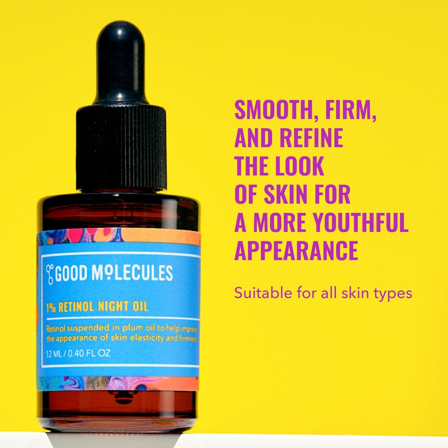imageGood Molecules 1 Retinol Night Oil Retinol and Rosehip Face Oil Formula for Look of Fine Lines ampamp Wrinkles AntiAging Skin Firming and Moisturizing Skin Care for Face
