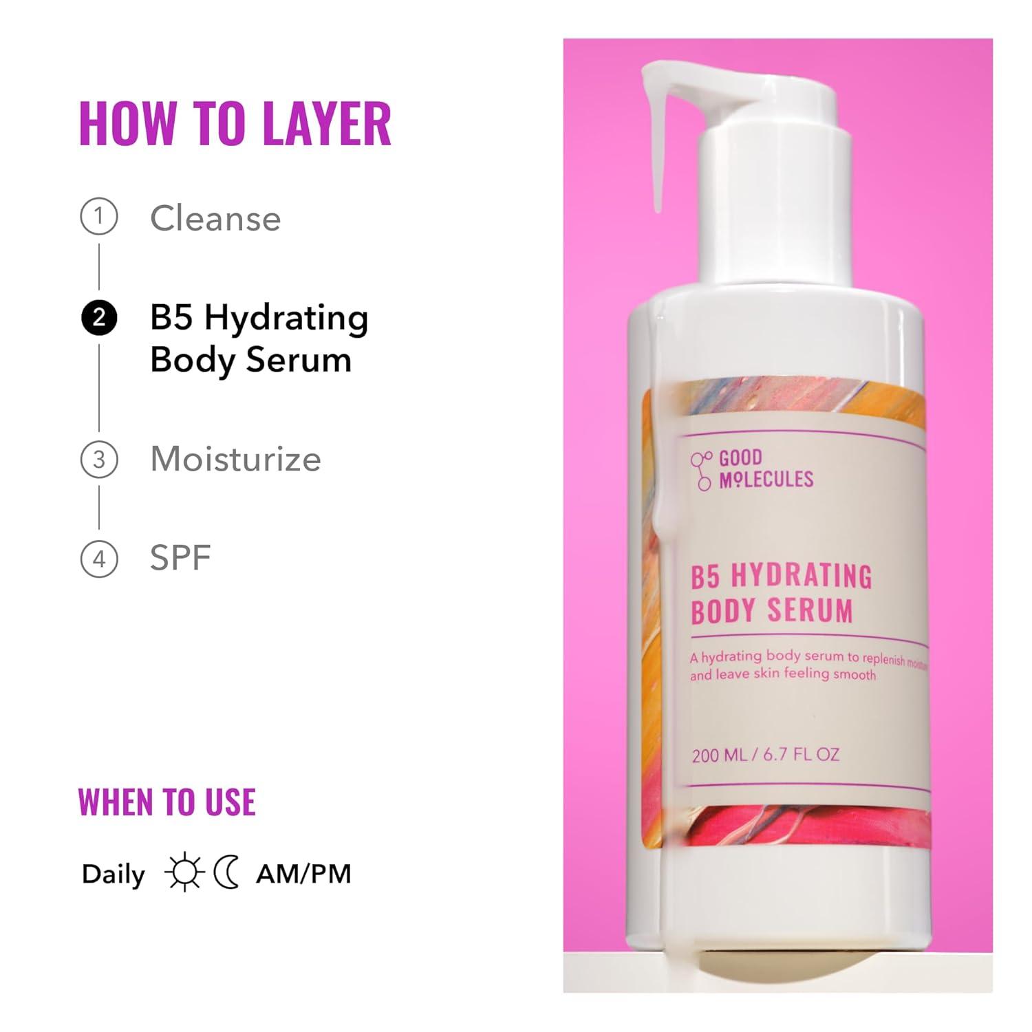 imageGood Molecules B5 Hydrating Body Serum Vitamin B5 Ultra Hydrating Serum with Beta Glucan to Retain Moisture and Plumpness Skin Care for Body