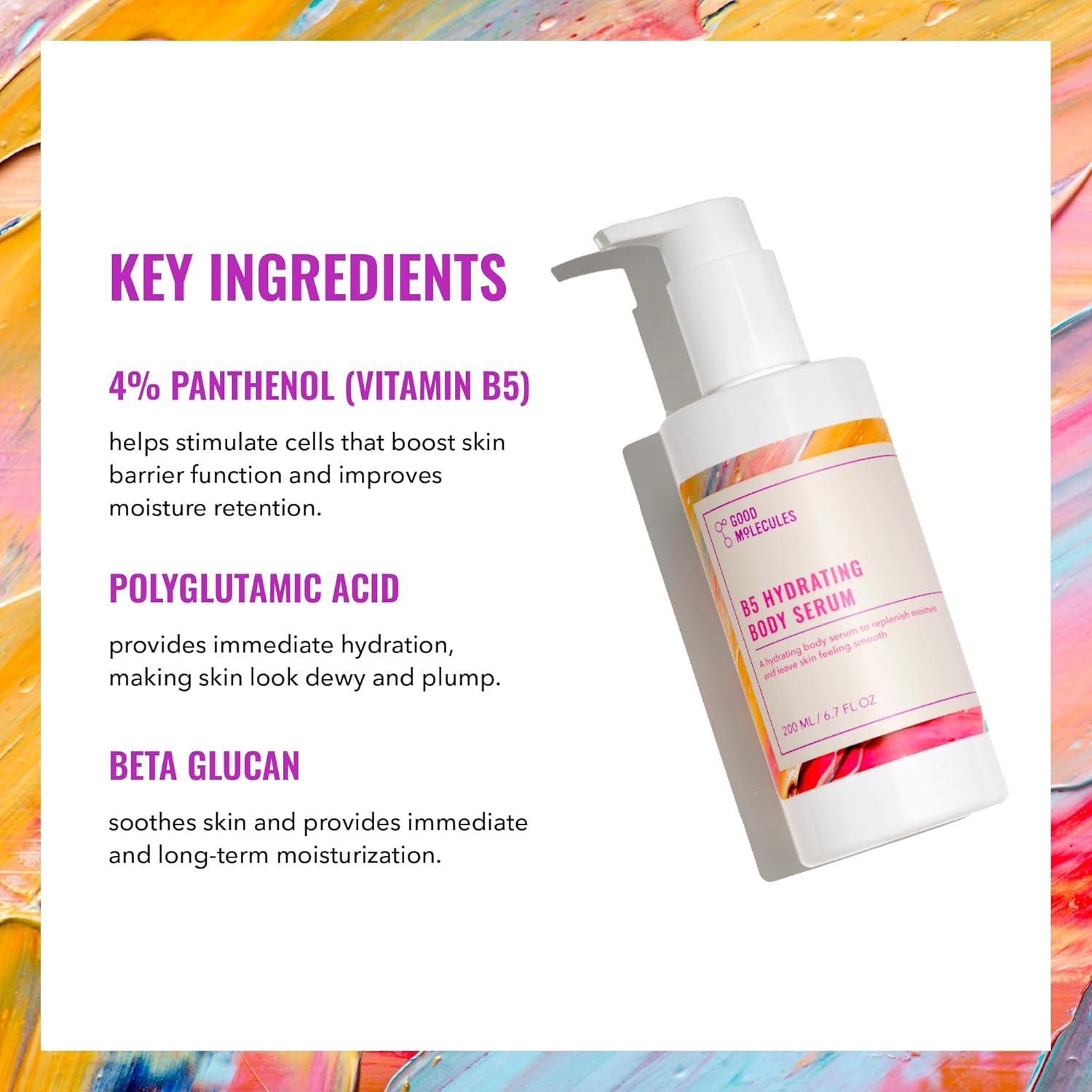 imageGood Molecules B5 Hydrating Body Serum Vitamin B5 Ultra Hydrating Serum with Beta Glucan to Retain Moisture and Plumpness Skin Care for Body