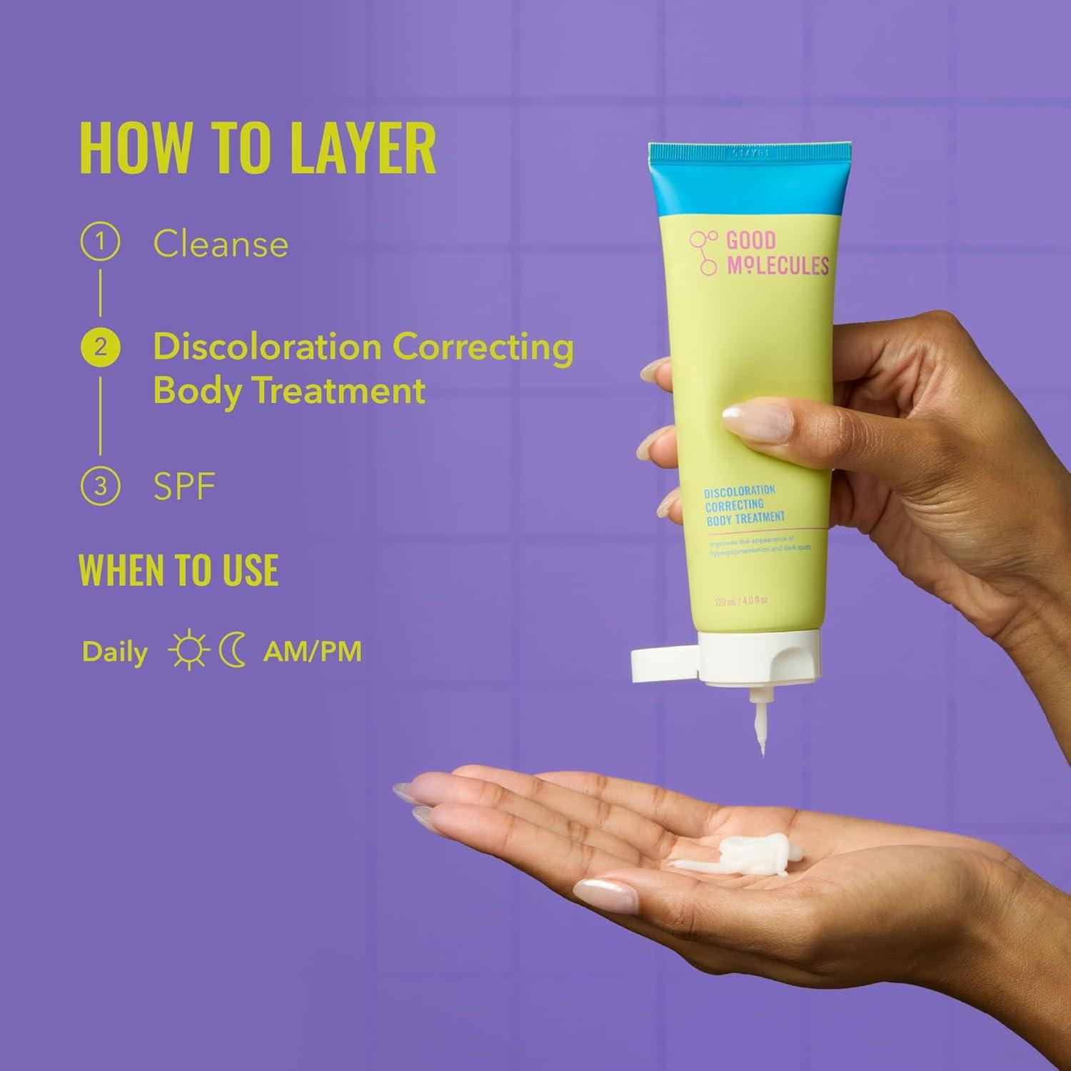 imageGood Molecules Discoloration Correcting Body Treatment AntiPigment Cream with Niacinamide Tranexamic Acid Target Dark Spots and Moisturize Skincare for Body