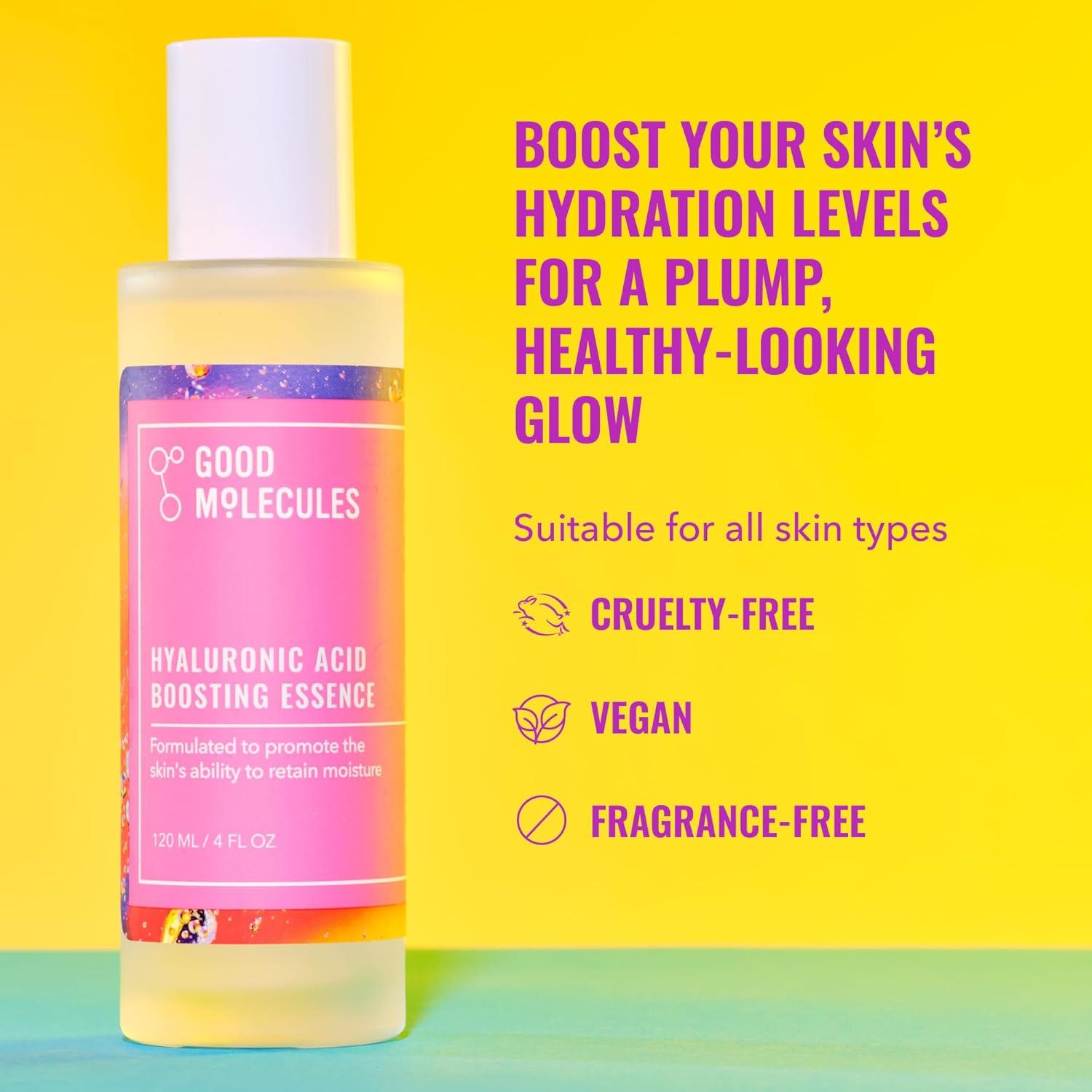 imageGood Molecules Hyaluronic Acid Boosting Essence Ultra Hydrating Face Moisturizer with Peptides to Boost Skin Firming and Plumpness Skin Care For Face