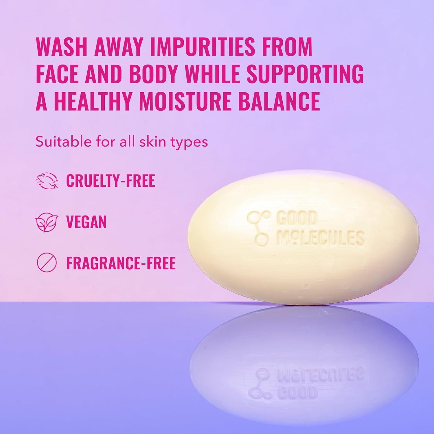 imageGood Molecules Hydrate and Cleanse Bar Soap Free Bar with Shea Butter and Macadamia Seed Oil for Ultra Hydrating Body and Face Moisturizer Skin Care
