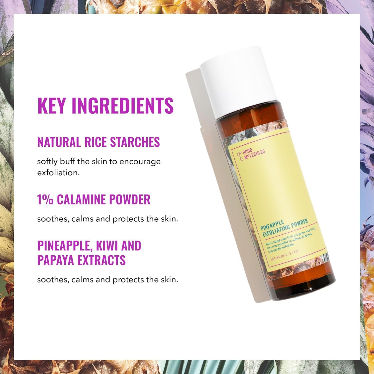 imageGood Molecules Pineapple Exfoliating Powder Exfoliating Face Scrub with Natural Enzymes Gentle AlcoholFree Facial Cleanser Skin Care for Face