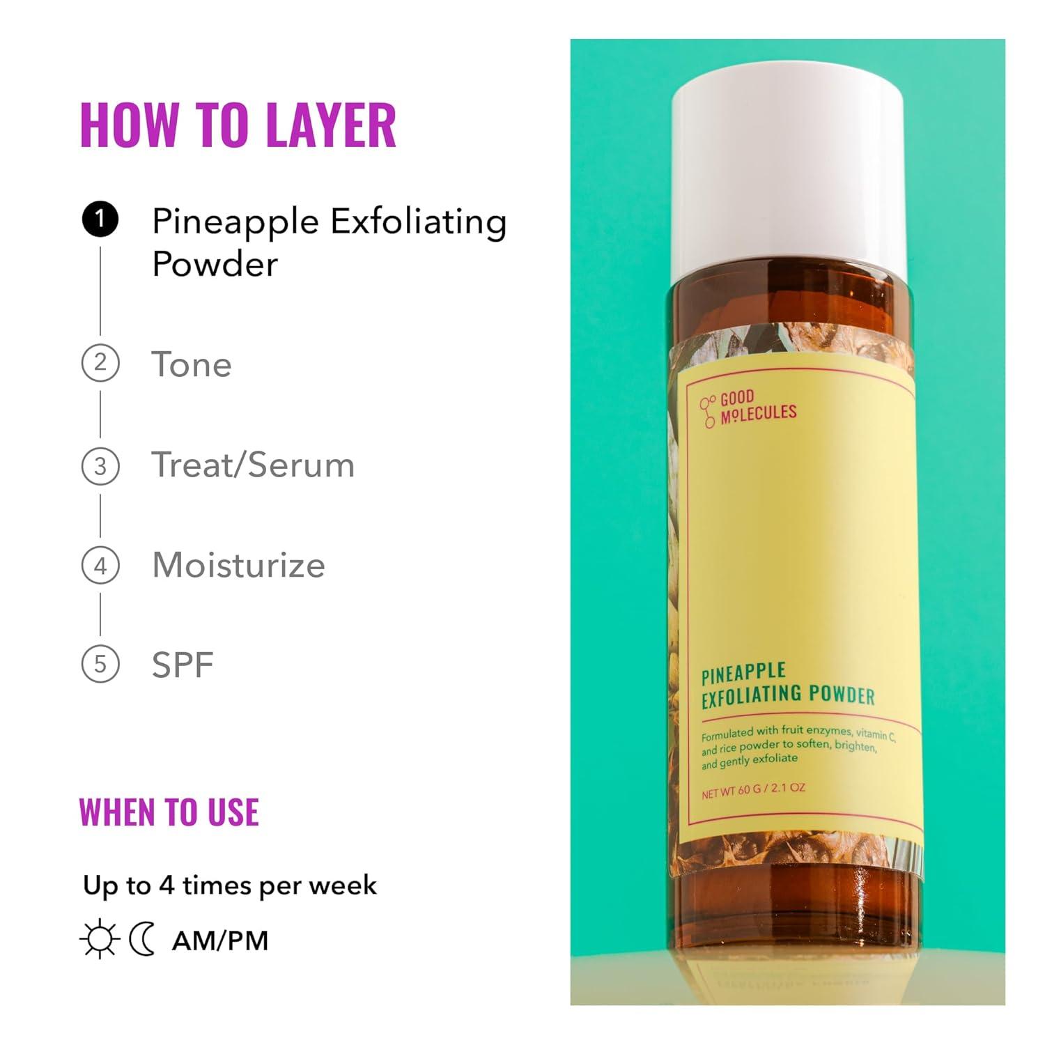 imageGood Molecules Pineapple Exfoliating Powder Exfoliating Face Scrub with Natural Enzymes Gentle AlcoholFree Facial Cleanser Skin Care for Face