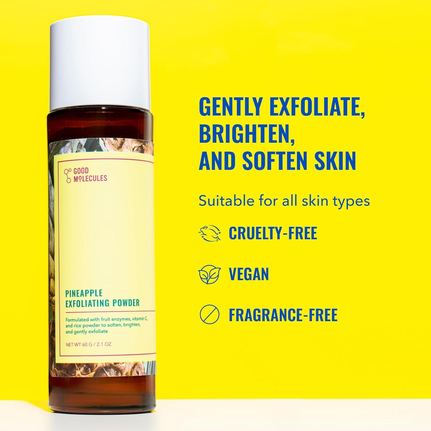 imageGood Molecules Pineapple Exfoliating Powder Exfoliating Face Scrub with Natural Enzymes Gentle AlcoholFree Facial Cleanser Skin Care for Face