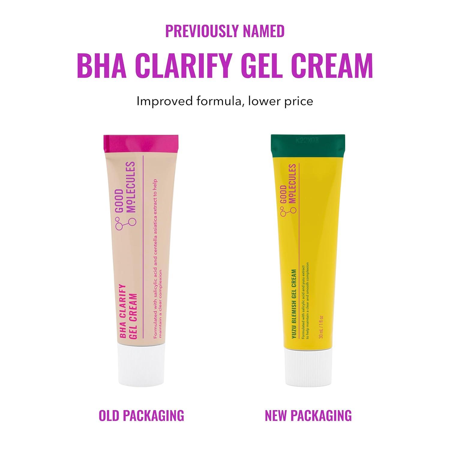 imageGood Molecules Yuzu Blemish Gel Cream Lightweight Gel Moisturizer with Salicylic Acid BHA and Natural Extracts to Target Acne Even Skin Tone and Texture Skin Care for Face