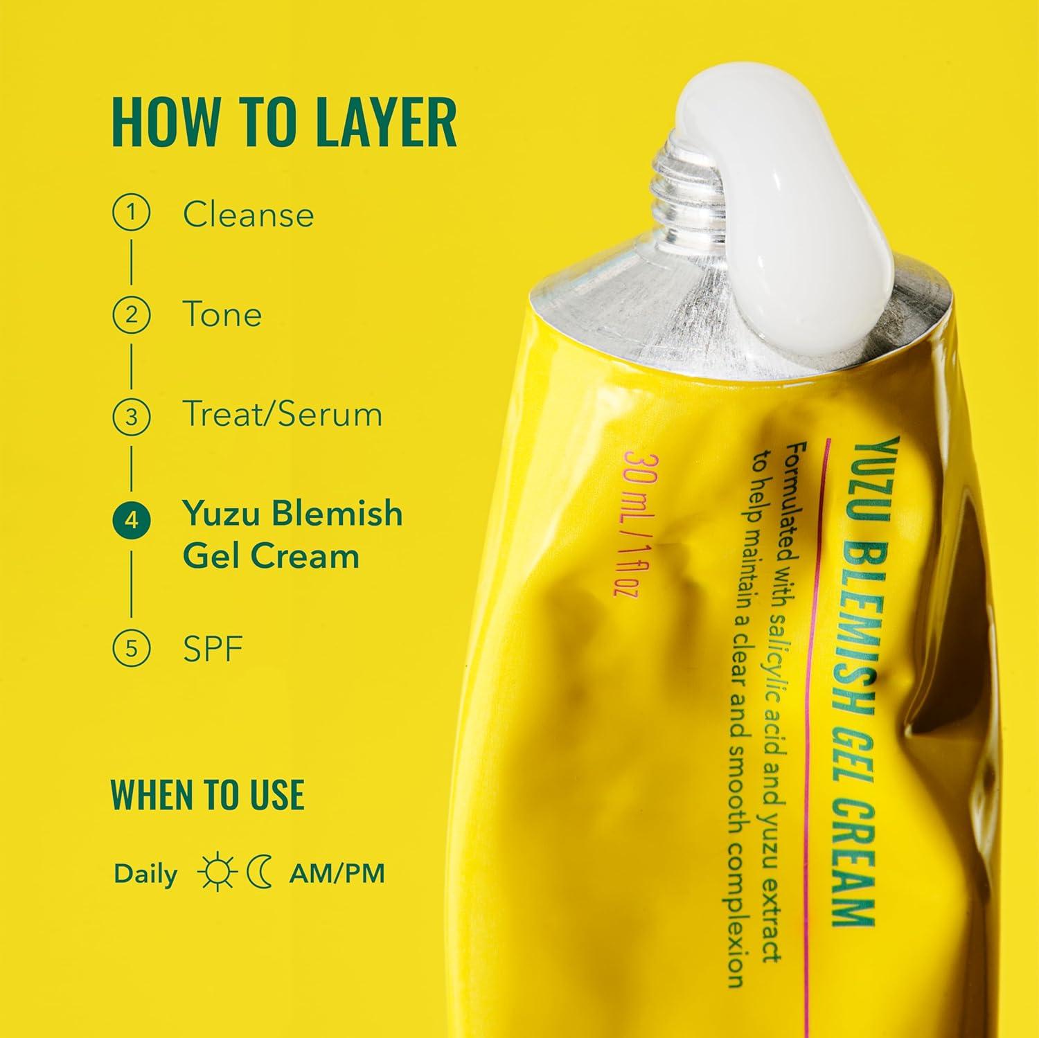 imageGood Molecules Yuzu Blemish Gel Cream Lightweight Gel Moisturizer with Salicylic Acid BHA and Natural Extracts to Target Acne Even Skin Tone and Texture Skin Care for Face