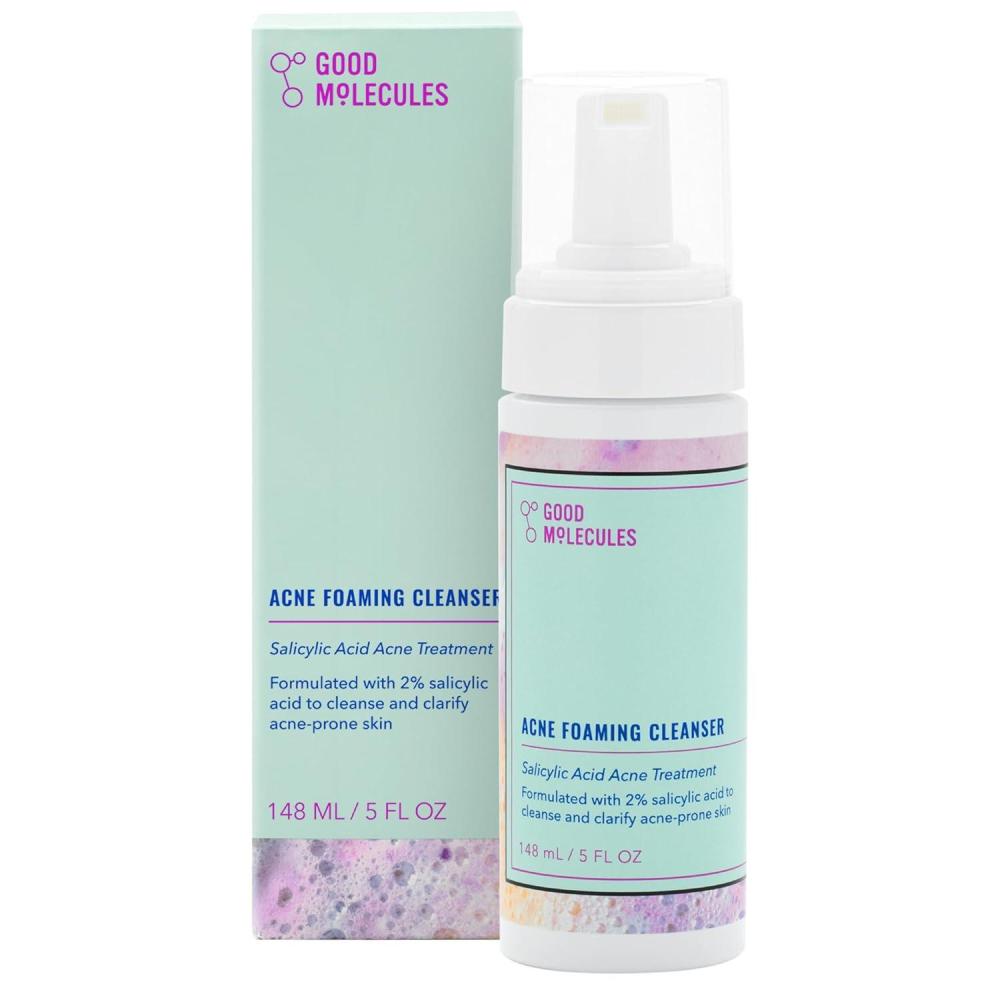 imageGood Molecules Acne Foaming Cleanser 2 Salicylic Acid Foam Cleanser Gentle Acne Face Wash with Alcohol Free Witch Hazel and Aloe Skin Care for Face