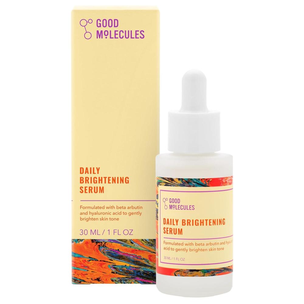 imageGood Molecules Daily Brightening Serum with Beta Arbutin 3 ampamp Hyaluronic Acid  Brightening Serum for Dark Spots ampamp Uneven Tone Face Skincare 1 fl oz 30 ml1 Fl Oz Pack of 1
