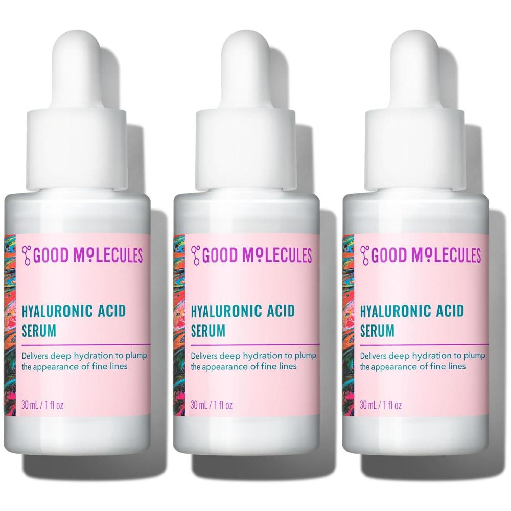 imageGood Molecules Hyaluronic Acid Serum 1 Hyaluronic Acid Nongreasy Ultra Hydrating Serum Facial Moisturizer for Plumper Skin Skin Care for Face1 Fl Oz Pack of 3