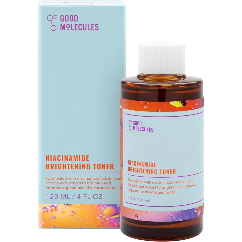 imageGood Molecules Niacinamide Brightening Toner  Toner for Face with Niacinamide and Arbutin for Skin Tone Balancing Pore Minimizer Facial Skin Care4 Fl Oz Pack of 1