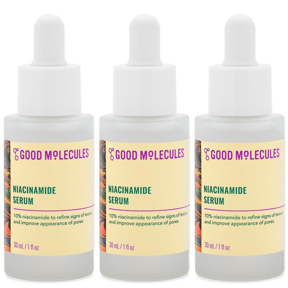 imageGood Molecules Niacinamide Serum 10 Niacinamide to Target Acne Nourishment and Skin Tone Ultra Hydrating Serum and Brightening Skin Care for Face1 Fl Oz Pack of 3