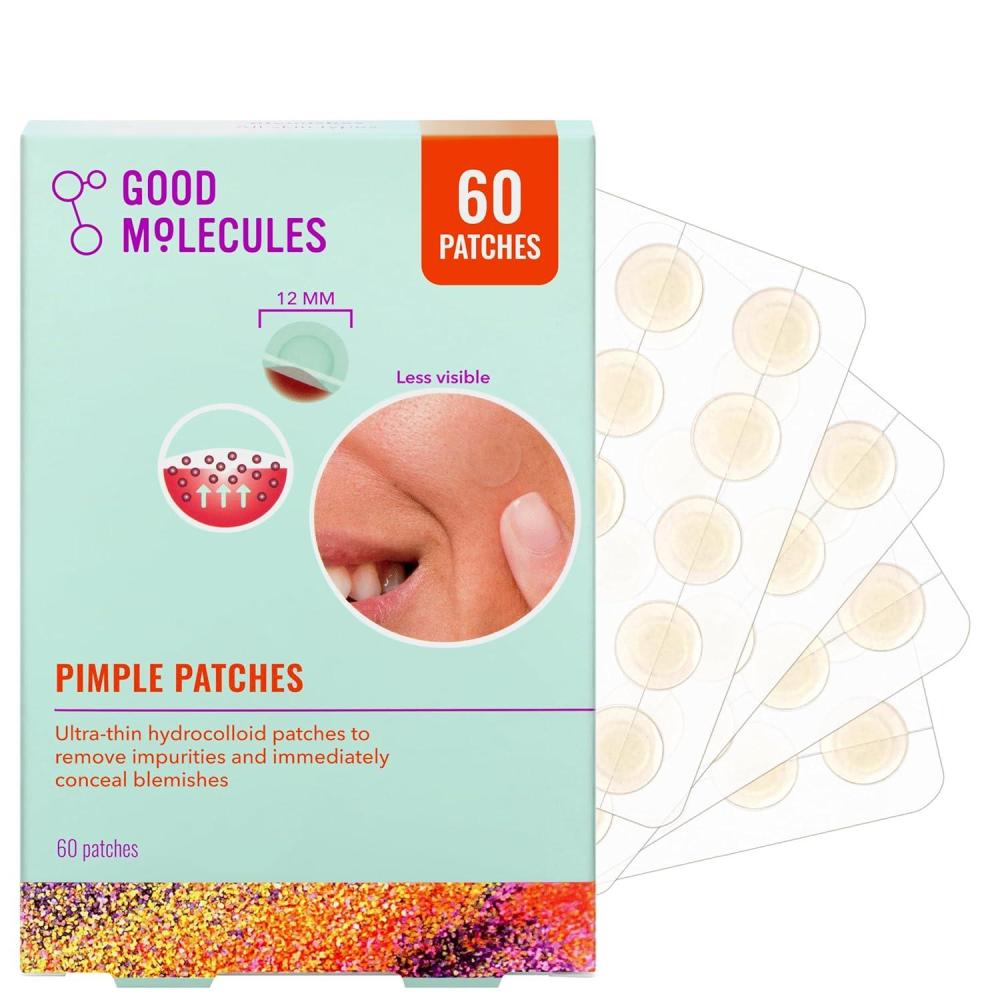 imageGood Molecules Pimple Patches for Face 60 Pack UltraThin Hydrocolloid Acne ampamp Zit Patches Invisible Under Makeup Clinically Tested Acne Spot Treatment60 Patches