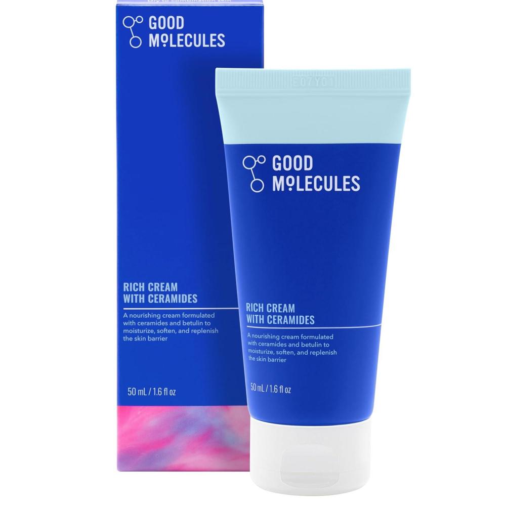 imageGood Molecules Rich Cream with Ceramides 50 ml  16 oz  Daily Facial Moisturizer for Dry Skin Redness  Face Lotion with Betulin Soothe Plump Hydrate Moisturize  Antiaging Skin Care