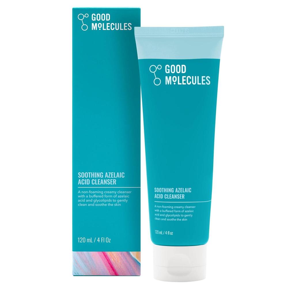 imageGood Molecules Soothing Azelaic Acid Cleanser Gentle Creamy NonFoaming Face Wash for Oily Sensitive ampamp AcneProne Skin Vegan ampamp FragranceFree 120 ml
