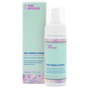 Good Molecules Acne Foaming Cleanser – 2% Salicylic Acid Foam Cleanser – Gentle Acne Face Wash with Alcohol Free Witch Hazel and Aloe – Skin Care for Face