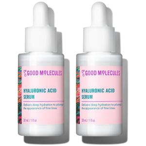 Good Molecules Hyaluronic Acid Serum – 1% Hyaluronic Acid Non-greasy Ultra Hydrating Serum, Facial Moisturizer for Plumper Skin, Skin Care for Face(1 Fl Oz (Pack of 2))