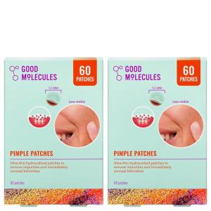 Good Molecules Pimple Patches for Face, 60 Pack – Ultra-Thin Hydrocolloid Acne & Zit Patches, Invisible Under Makeup, Clinically Tested Acne Spot Treatment(120 Patches)
