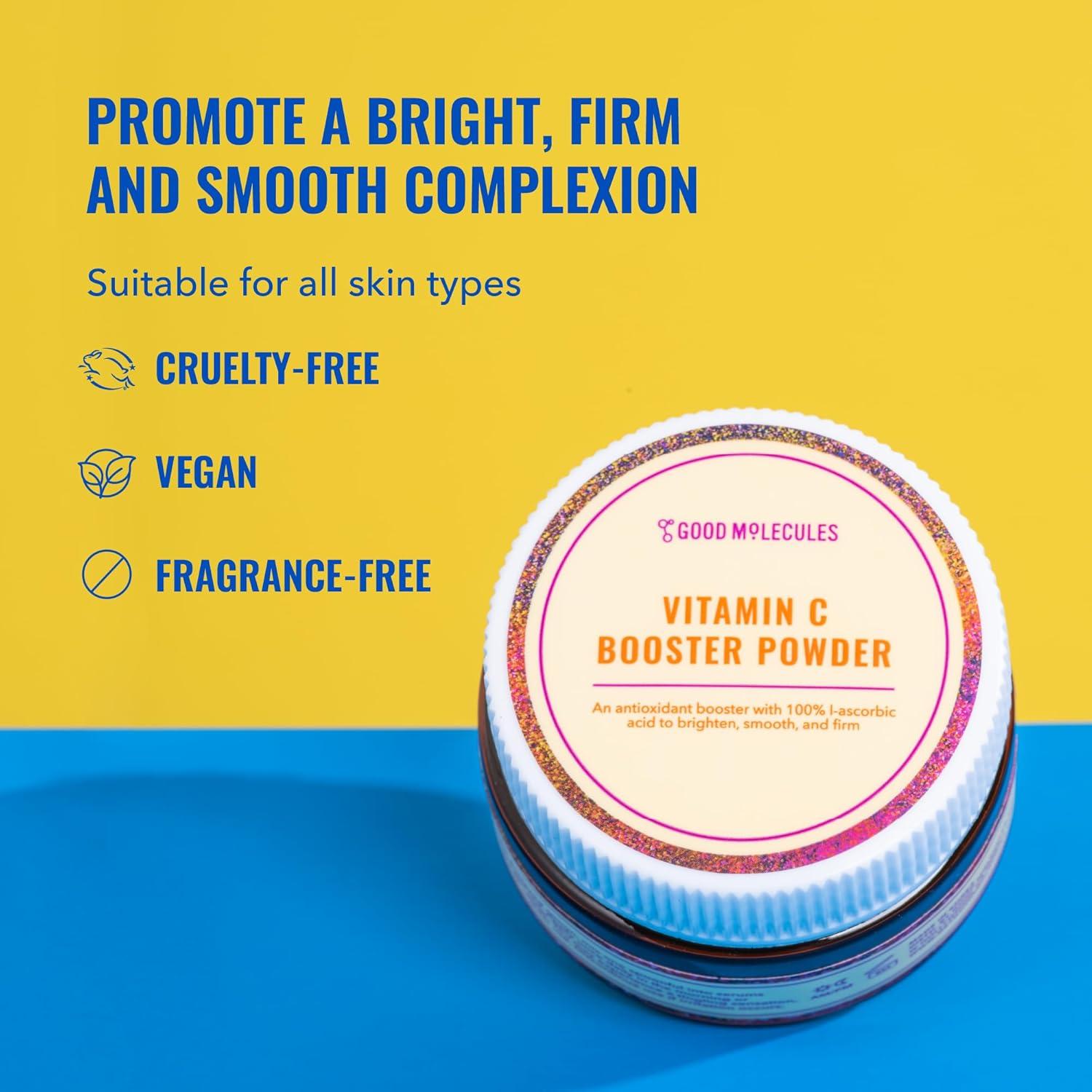 image:imageGood Molecules Vitamin C Booster Powder 100 LAscorbic Acid for Collagen Production Vitamin C Powdered Face Serum Booster for Anti Aging Skin Care